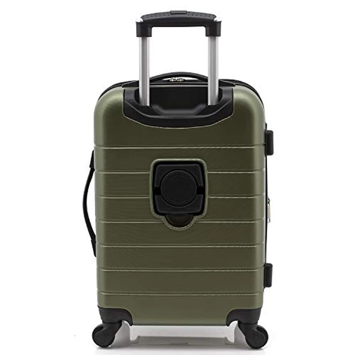 Wrangler Smart Luggage Set with Cup Holder and USB Port, Olive Green, 20-Inch Carry-On, Smart Luggage Set with Cup Holder and USB Port by Wrangler - Image 3