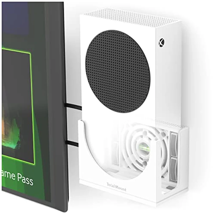 TotalMount - Wall Mount for Xbox Series S - Holds Xbox Series S on a Wall by Your TV (White Mount) by TotalMount - Image 1