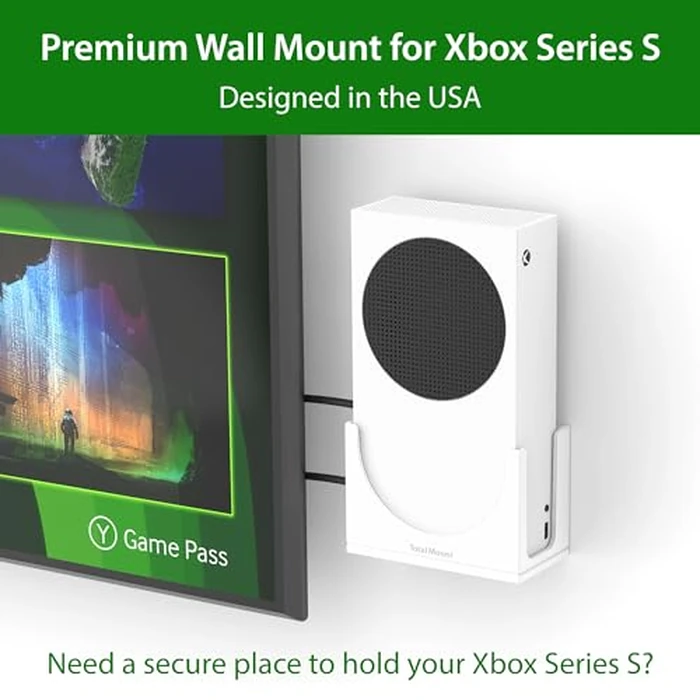 TotalMount - Wall Mount for Xbox Series S - Holds Xbox Series S on a Wall by Your TV (White Mount) by TotalMount - Image 2