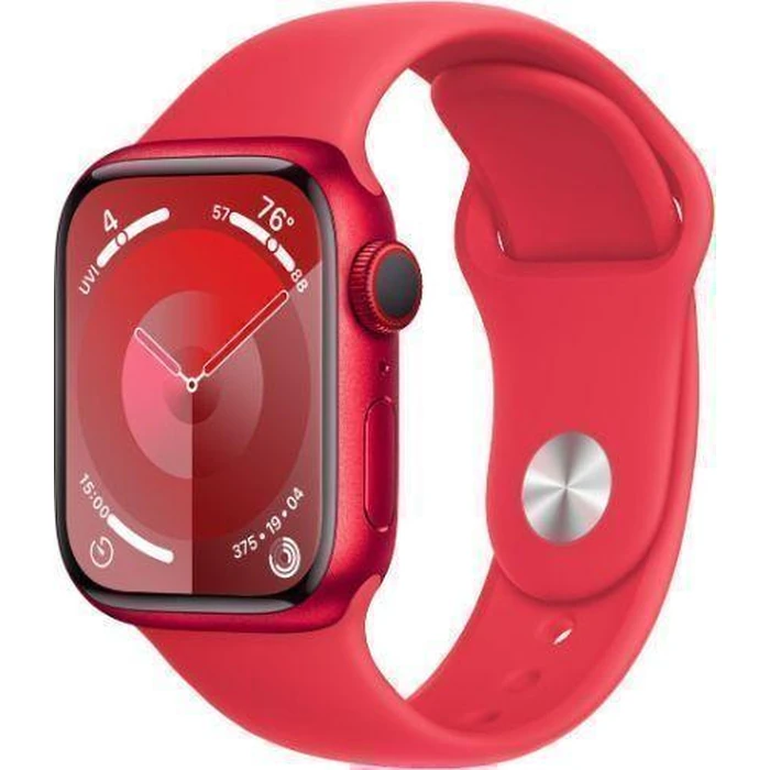 Apple Watch Series 9 (Cellular + GPS) - 64GB - 41mm - Red Aluminum Case with Red Rubber Sport Band - Small/Medium Size by Apple - Image 2
