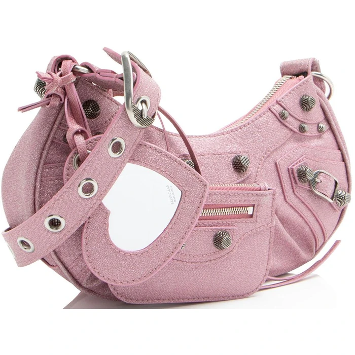 Balenciaga Glitter Fabric Le Cagole XS Shoulder Bag - Glitter Textile - Pink by Balenciaga - Image 2