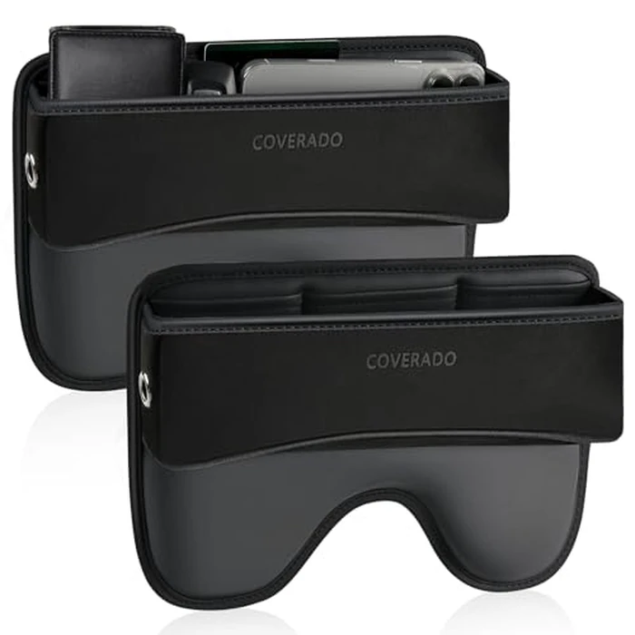 Coverado Universal Car Seat Gap Filler Organizer, Premium Suede Leather Car Seat Side Gap Filler, Seat Gap Storage Box for Suv Truck, Car Interior Accessories by Coverado - Used - Acceptable condition - US$23.23