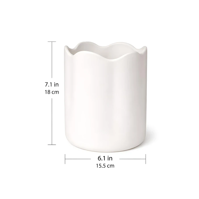 LYRIMEAI Utensil Holder for Kitchen Counter, 7.1" Ceramic Kitchen Utensil Holder Crock for Countertop with Cork Bottom, Cooking Tool Organizer for Spatula, White by LYRIMEAI - Image 10