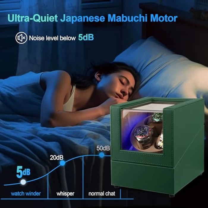 J&T Technology Watch Winder for Automatic Watches,Automatic Watch Winder with LED Light,Rotating Watch Case with Japanese Quiet Motor,4 Rotation Modes,USB Type C by J&T Technology - Image 2