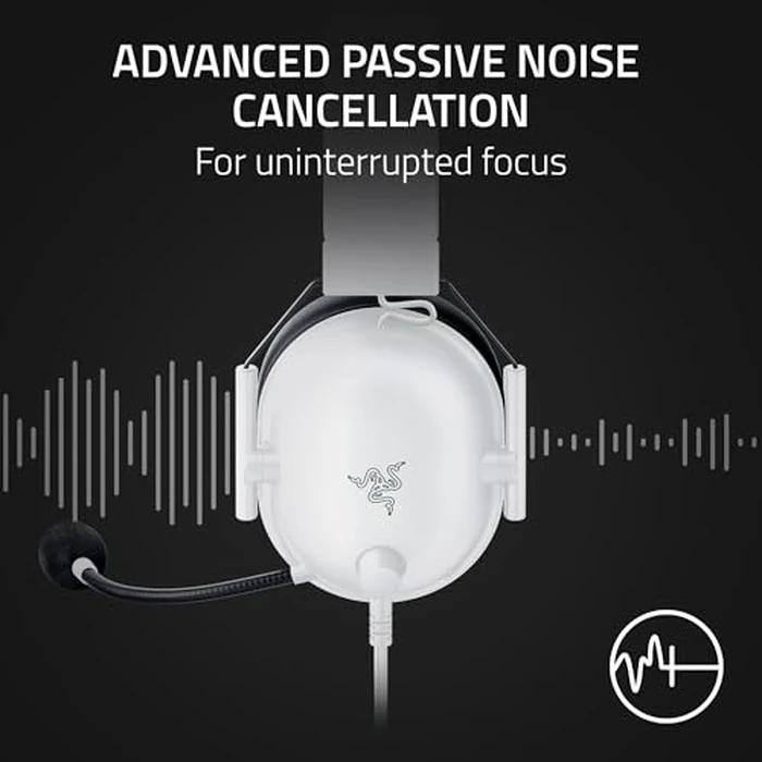 Razer BlackShark V2 X Gaming Headset: Special Edition - 50mm Drivers - Cardioid Mic - Comfortable Noise Isolating Earcups - for PC, Mac, PS5, Xbox One, Nintendo Switch via 3.5mm Audio Jack - White by Razer - Image 4