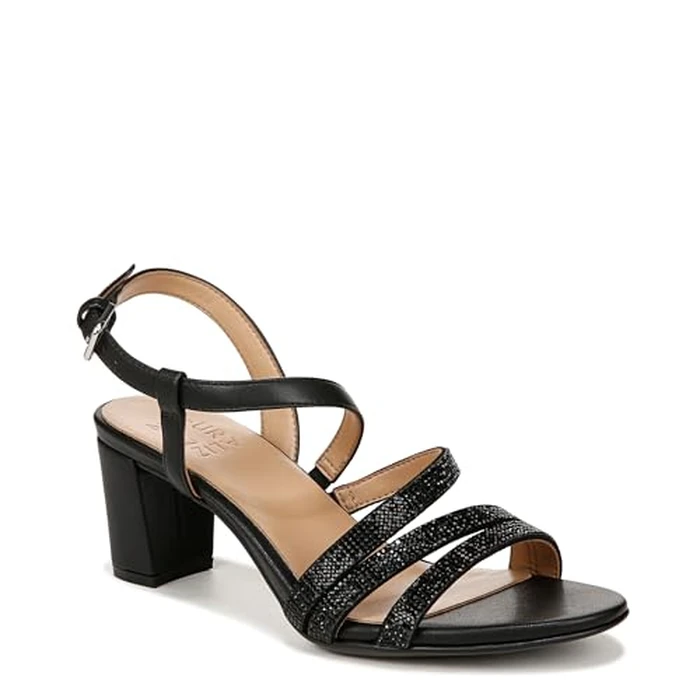 Naturalizer Women's Formal Heeled Sandal, Black Sparkle, 11 by Naturalizer - Image 1