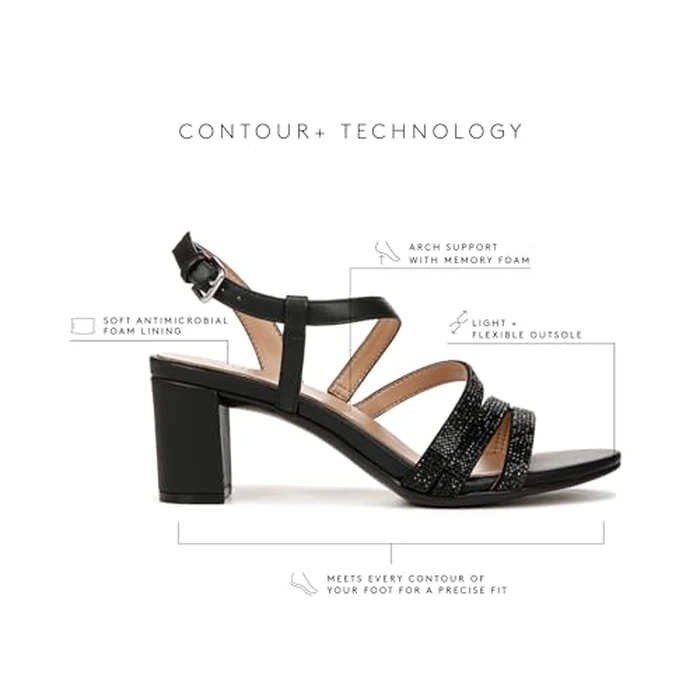 Naturalizer Women's Formal Heeled Sandal, Black Sparkle, 11 by Naturalizer - Image 3