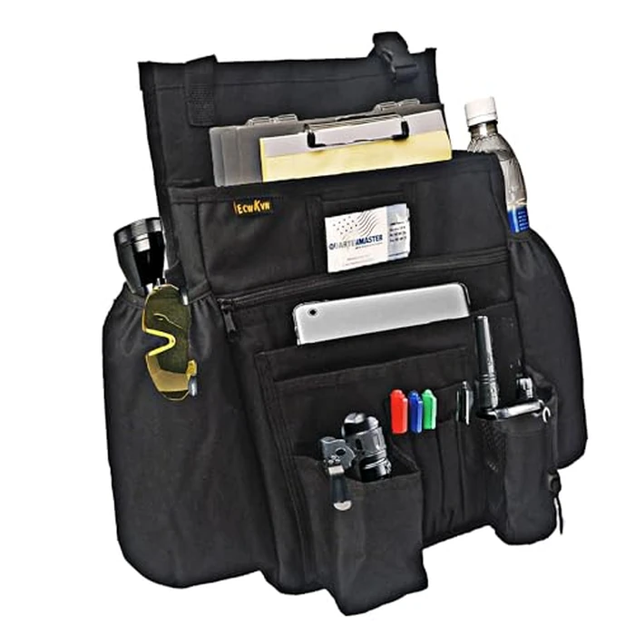 ECWKVN Car Front Seat Organizer - Car File Organizer, Passenger Seat Storage Bag Law Enforcement - Vehicle Storage with Dedicated Laptop Tablet Holder Cup Holder, Black by ECWKVN - Used - Very Good condition - US$25.75