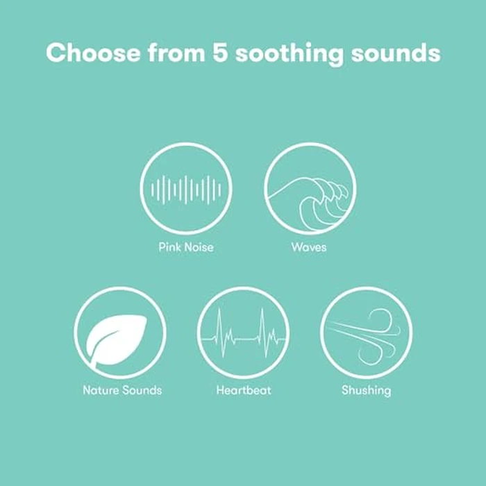 Frida Baby 2-in-1 Portable Sound Machine for Baby + Nightlight | White Noise Sound Machine for Baby with 5 Soothing Sounds & 3 Nightlight Modes | Travel Sound Machine Attaches to Strollers, Car Seats by Frida Baby - Image 3