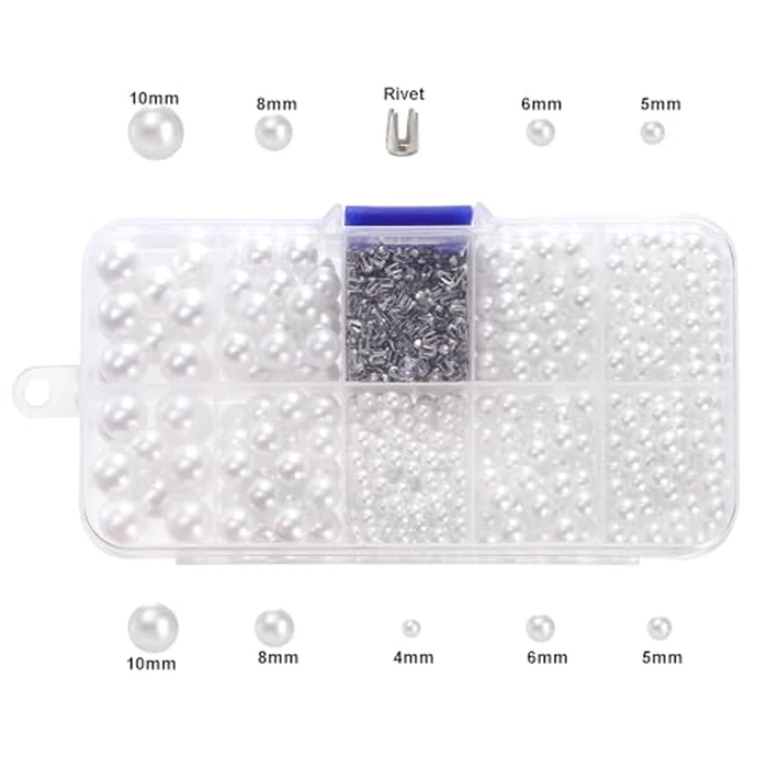 Okllen Pearl Handmade Setting Machine, Beads Rivet Fixing Machine with 5 Sizes, Round Pearl Beads Rivet Studs for Hats, Shoes, Clothes, Bags, Skirts, Beads DIY Accessories by Okllen - Image 5