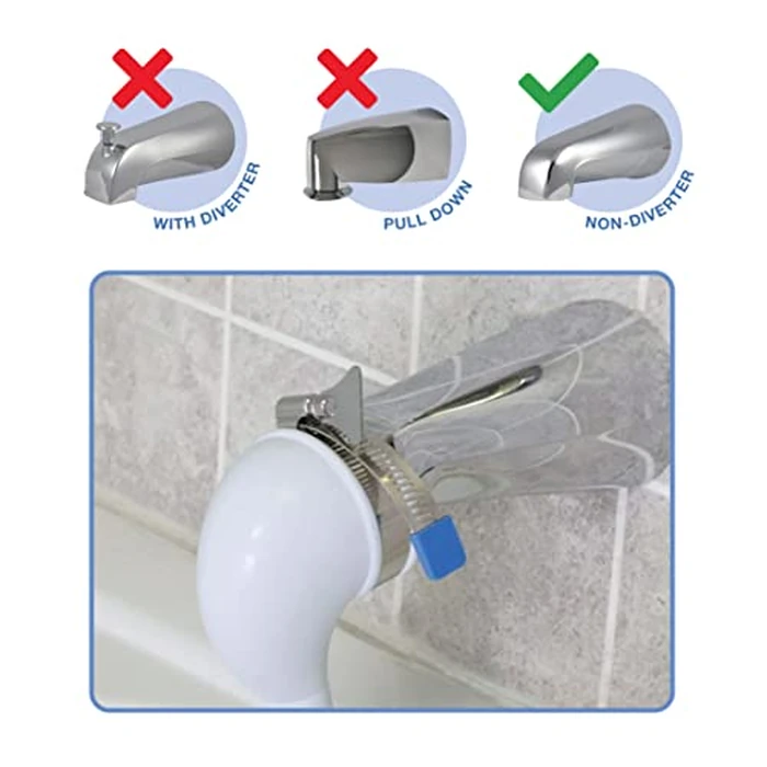 Danco 10086 VersaSpray Portable Hand Held Shower Head Sprayer Fits Bathtubs Without Diverter, 1 Pack, White by Danco - Image 2