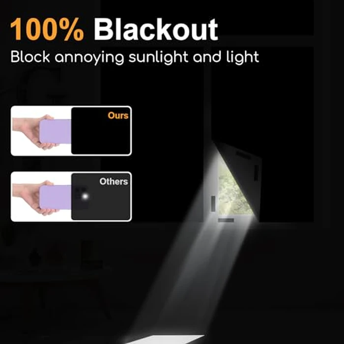 Blackout Curtains for Bedroom - 100x145 cm Portable Blackout Blinds Curtain for Any Windows -100% Blackout Shades Window Film -Temporary Blackout Shades for Baby Nursery,Dorm Room,Travel or Office Use by EUHAMS - Image 2