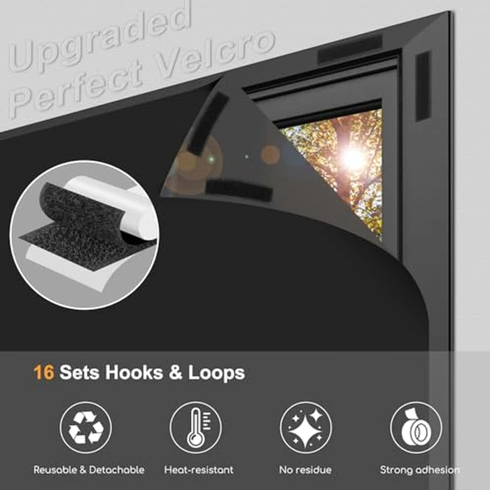 Blackout Curtains for Bedroom - 100x145 cm Portable Blackout Blinds Curtain for Any Windows -100% Blackout Shades Window Film -Temporary Blackout Shades for Baby Nursery,Dorm Room,Travel or Office Use by EUHAMS - Image 4