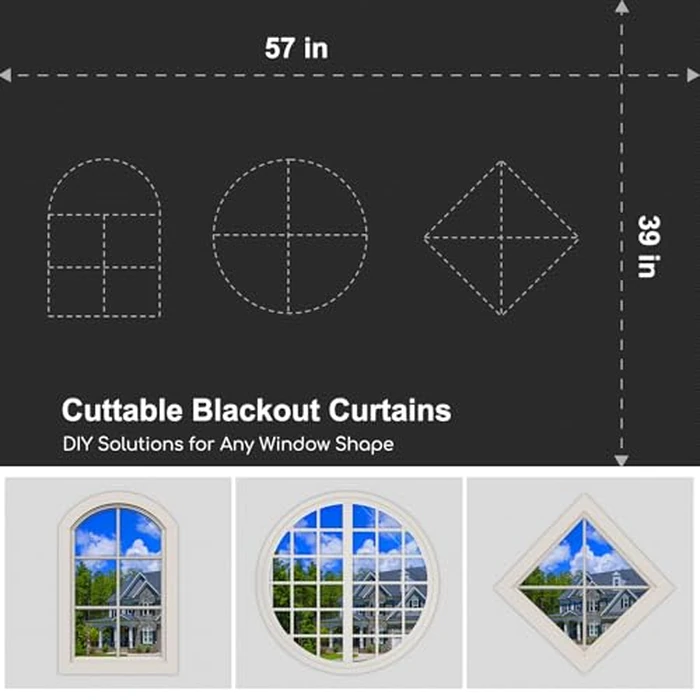 Blackout Curtains for Bedroom - 100x145 cm Portable Blackout Blinds Curtain for Any Windows -100% Blackout Shades Window Film -Temporary Blackout Shades for Baby Nursery,Dorm Room,Travel or Office Use by EUHAMS - Image 6