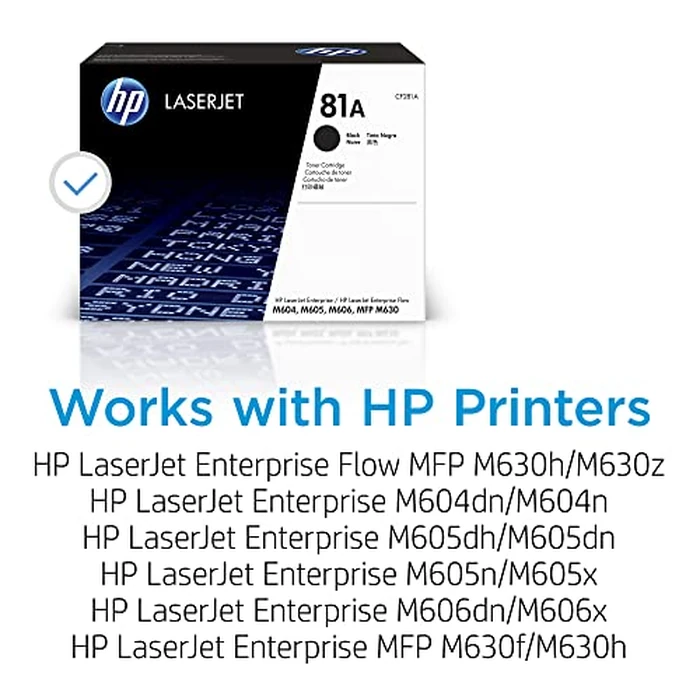 HP 81A Black Toner Cartridge | Works LaserJet Enterprise M604, M605, M606 Series LaserJet Enterprise MFP M630 Series | CF281A by HP - Image 2