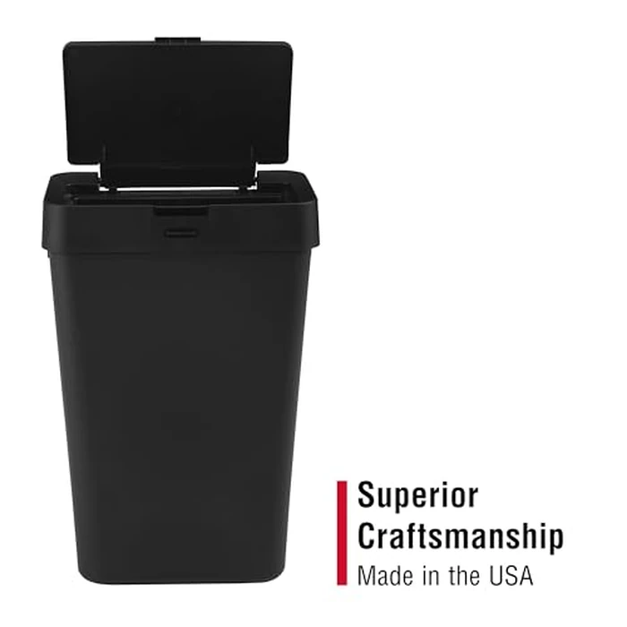 Rubbermaid Touch-Top Kitchen Trash Can with Lid, 12.2 Gallon, Black, Garbage Container for Home/Kitchen/Apartment/Garage by Rubbermaid - Image 5
