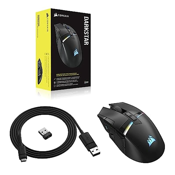CORSAIR DARKSTAR RGB Wireless Gaming Mouse for MMO, MOBA - 26,000 DPI - 15 Programmable Buttons - Up to 80hrs Battery - iCUE Compatible - Black by Corsair - Image 7