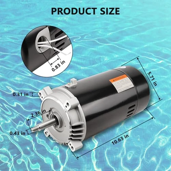 RAMATA UST1072 Pool Pump Motor 1.5 HP, 115/230V Dual Voltage Swimming Pool Pump Motor, Replacement for Hayward and Century Pool Pump Motors by RAMATA - Image 3