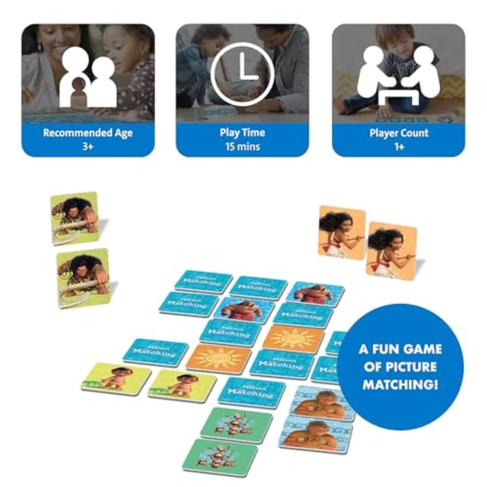 Wonder Forge Disney Moana Matching Game - Fun and Educational Memory Game for Boys and Girls Ages 3-5 - Featuring Moana and Maui - Toddler Learning Activity by Wonder Forge - Image 2