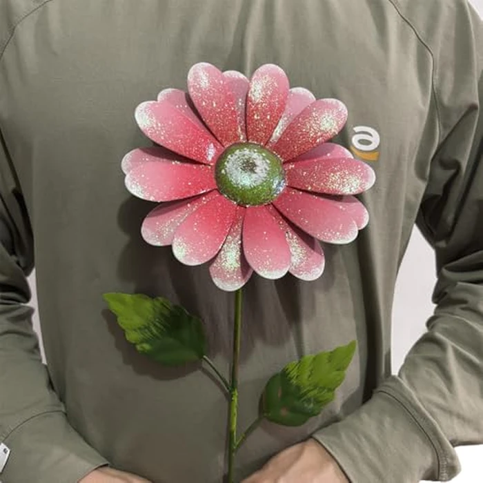 Metal Flower Garden Stakes, 6 Pc. Set,22 inch Outdoor Decor Stakes for Spring Decor, Rust and Weather Resistant Flowers with Shaking Head Yard Art for Outdoor Lawn Patio Pathway Decorations by ABELOTS - Image 4