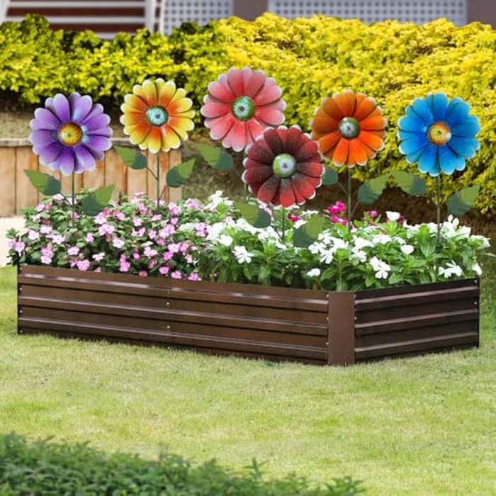 Metal Flower Garden Stakes, 6 Pc. Set,22 inch Outdoor Decor Stakes for Spring Decor, Rust and Weather Resistant Flowers with Shaking Head Yard Art for Outdoor Lawn Patio Pathway Decorations by ABELOTS - Image 7