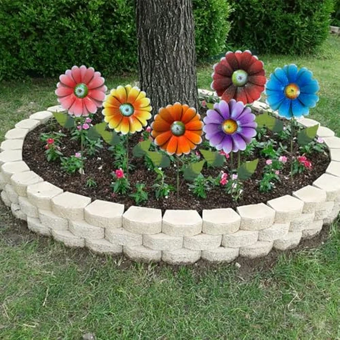 Metal Flower Garden Stakes, 6 Pc. Set,22 inch Outdoor Decor Stakes for Spring Decor, Rust and Weather Resistant Flowers with Shaking Head Yard Art for Outdoor Lawn Patio Pathway Decorations by ABELOTS - Image 8