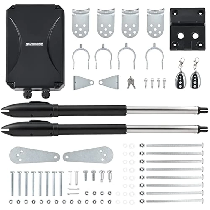 CO-Z Automatic Dual Swing Gate Opener Kit, Electric Gate Opener for Doors up to 660lb*2 18ft, Driveway Home Garden Gate System for Double Swing Gates, Dual Gate Complete Kit with Remote Control by CO-Z - Image 1