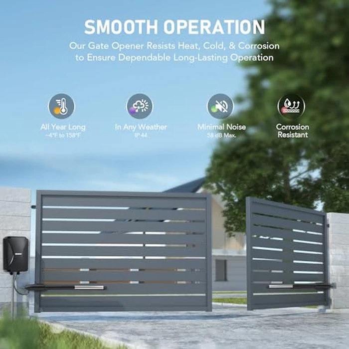 CO-Z Automatic Dual Swing Gate Opener Kit, Electric Gate Opener for Doors up to 660lb*2 18ft, Driveway Home Garden Gate System for Double Swing Gates, Dual Gate Complete Kit with Remote Control by CO-Z - Image 5