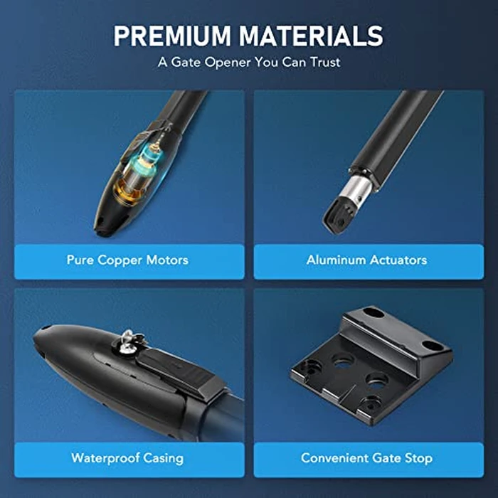 CO-Z Automatic Dual Swing Gate Opener Kit, Electric Gate Opener for Doors up to 660lb*2 18ft, Driveway Home Garden Gate System for Double Swing Gates, Dual Gate Complete Kit with Remote Control by CO-Z - Image 6