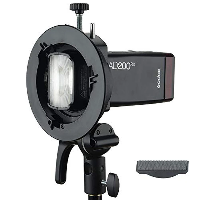 Godox S2 Speedlite Bracket for Godox AD200Pro, AD200, AD400Pro, for V1 Round Head Speedlite, V860II / TT685 / TT350 Series, S-Type Bracket Updated Version Bowens Mount Holder by GODOX - Image 3