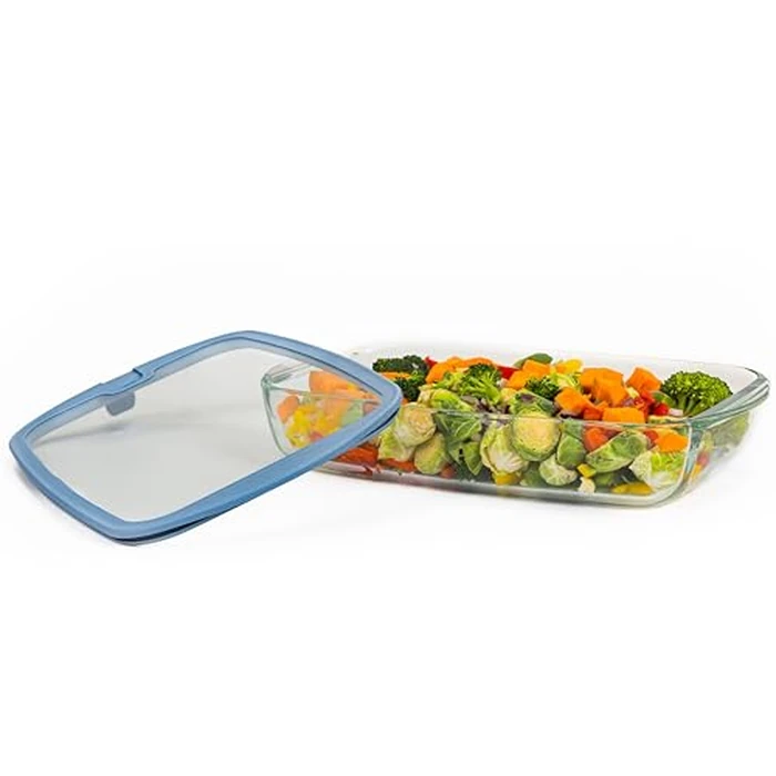 Sio 9x13 Glass Baking Dish with GLASS LID Lids Large Airtight Casserole Dish for Oven Pan Dishes Food Storage Containers Lids Glass Silicone Sets Bakeware Bread Pan Tray Sheet Ceramic Tins Non Toxic by Sio - Image 3