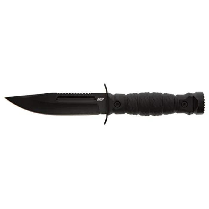 Smith & Wesson M&P Special Ops High Carbon S.S. Full Tang Fixed Blade Survival Knife with Clip Point, Rubberized Handle,Black by Smith & Wesson - Image 1