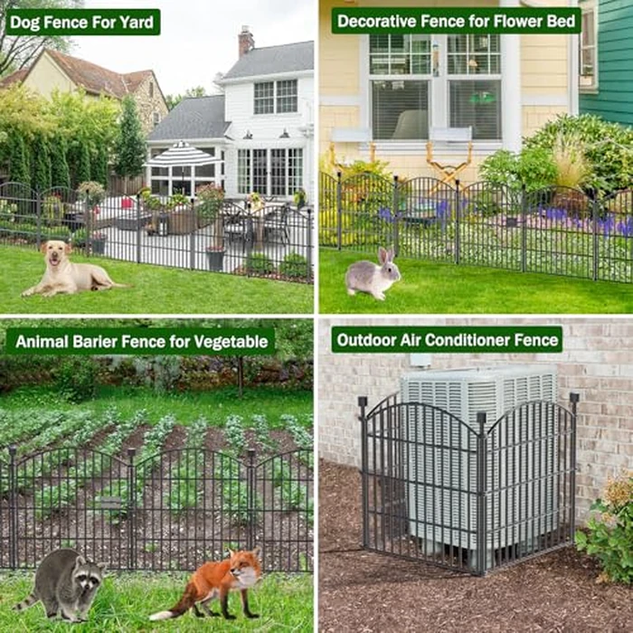 Animal Barrier Fence 10 Pack with Lock- 24 in (H) x 20ft (L) No Dig Dog Garden Decorative Fence Rustproof Metal Wire Panel Border, Rustproof Metal Wire Section Edging Fencing Panel by Bilibompa - Image 6