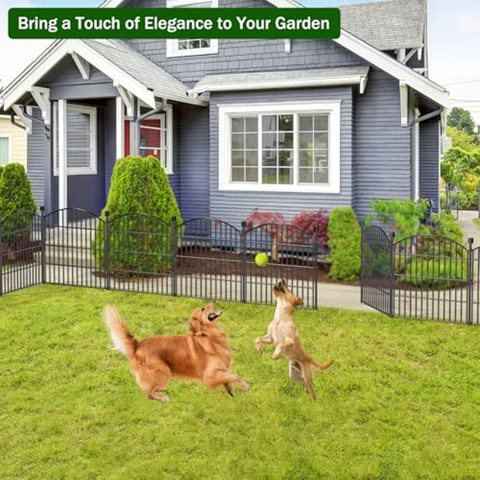 Animal Barrier Fence 10 Pack with Lock- 24 in (H) x 20ft (L) No Dig Dog Garden Decorative Fence Rustproof Metal Wire Panel Border, Rustproof Metal Wire Section Edging Fencing Panel by Bilibompa - Image 7