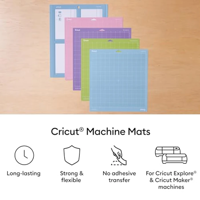 Cricut StandardGrip Machine Mats 12in x 12in, Reusable Cutting Mats for Crafts with Protective Film, Use with Cardstock, Iron On, Vinyl and More, Compatible with Cricut Explore & Maker (3 Count) by Cricut - Image 2