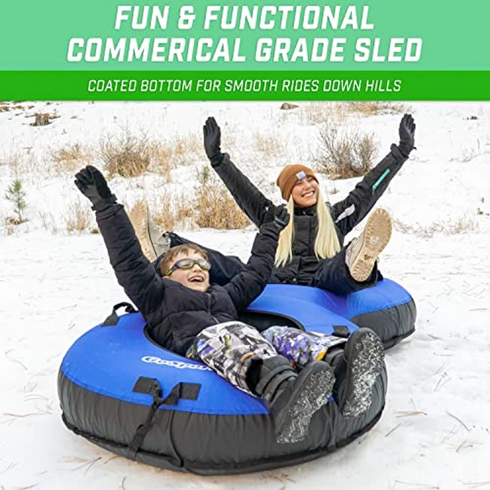 GoSports Heavy Duty 2 Person Winter Snow Tube with Premium Canvas Cover - America, Blue, Red or Retro by GoSports - Image 3
