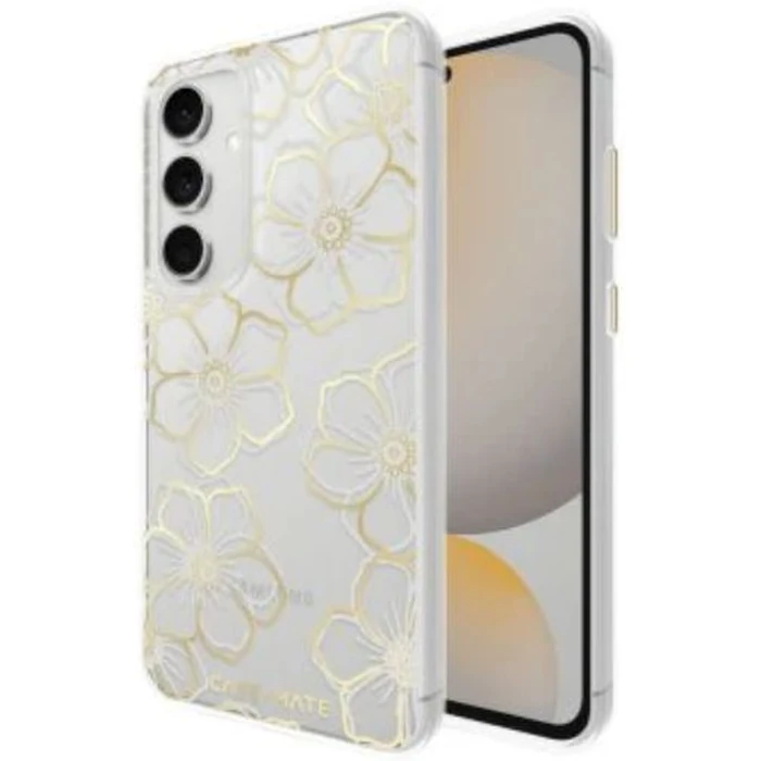 Case-Mate Floral Gems Phone Case for Samsung Galaxy S24 FE - Clear/Gold by Case-Mate - Image 2