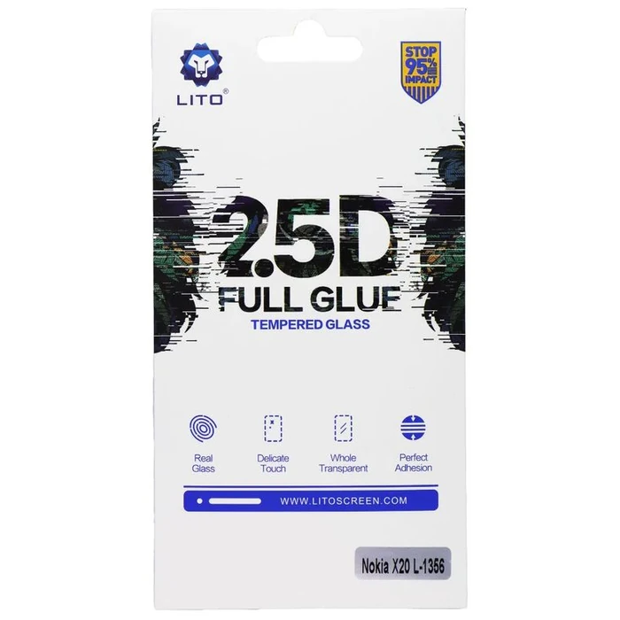 LITO 2.5D Full Glue Tempered Glass Screen Protector for Nokia X20 - Clear by LITO - Refurbished - Brand New condition