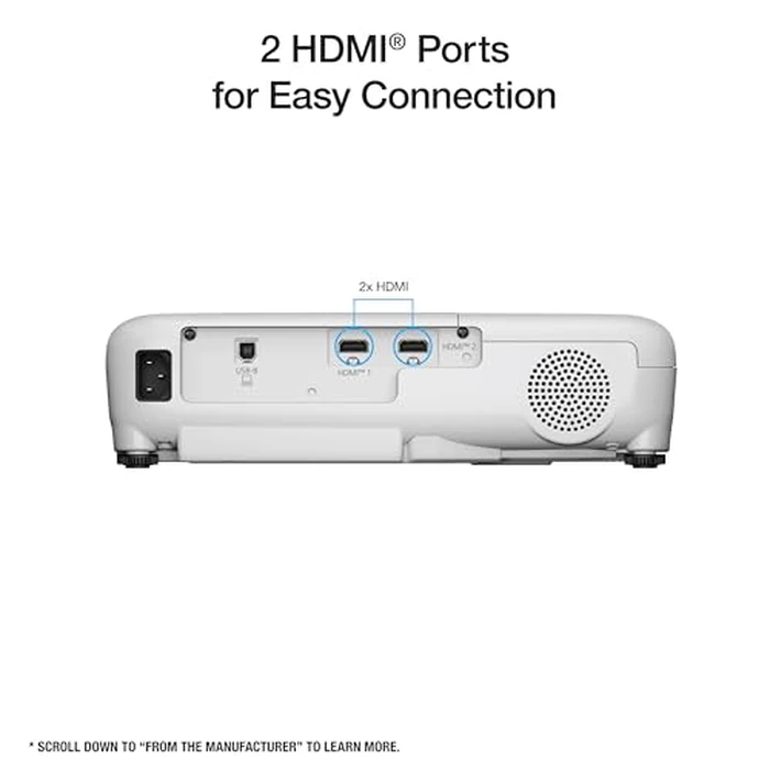 Epson EX3290 3-Chip 3LCD WXGA Projector, 4,000 Lumens High Colour Brightness, 4,000 Lumens White Brightness, 2X HDMI, Built-in Speaker by Epson - Image 4