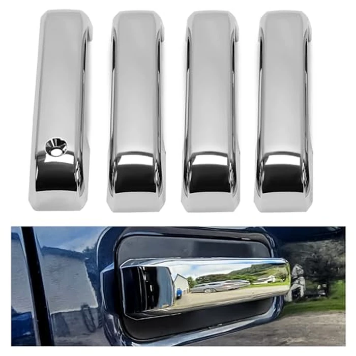 HECASA Door Handle Covers Trims Compatible with 2015-2020 Ford F150 2017-2022 F250 F350 F450 w/o Smart Keyhole Chrome by HECASA - Image 1