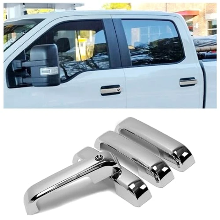 HECASA Door Handle Covers Trims Compatible with 2015-2020 Ford F150 2017-2022 F250 F350 F450 w/o Smart Keyhole Chrome by HECASA - Image 2