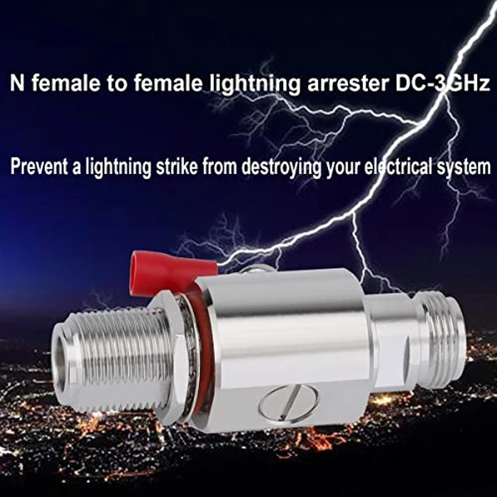 Riotaxy Lightning arrestor N Female to N Female Bulkhead Lightning Surge Protector IP67 with 90 V Gas Tube 50 Ohm DC-3GHz by Riotaxy - Image 5