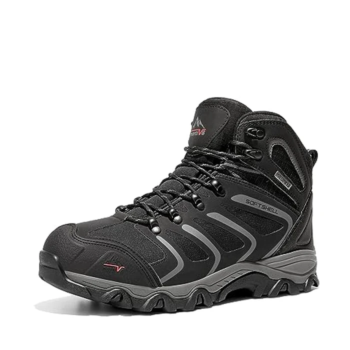 NORTIV 8 Men's Ankle High Waterproof Hiking Boots Outdoor Lightweight Shoes Trekking Trails Armadillo,Size 8.5,Black/Dark/Grey,160448_M by NORTIV 8 - Image 1