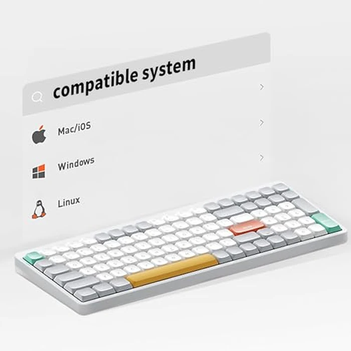nuphy Air96 V2 Wireless Mechanical Keyboard,100 Keys RGB Backlit Keyboard,Supports Bluetooth 5.1,2.4G and Wired Connection,for PC/Laptop/Windows/Mac -White Gateron Aloe Switch by nuphy - Image 3
