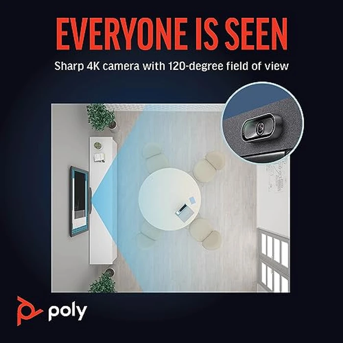 Poly Studio R30 4K Video Conferencing Bar (Plantronics) - Camera, Mic, & Speaker for Small Rooms - Automatic Camera Framing - Noise Reduction Technology - Works w/Teams, Google, Zoom -Amazon Exclusive by POLY - Image 3
