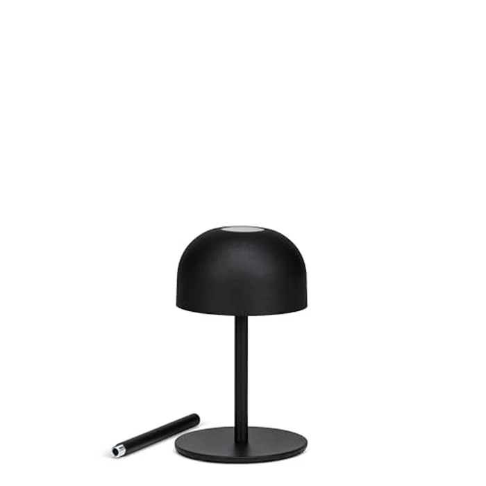 Abbott Collection Dome Shade Adjustable Height LED Light, Portable Table Lamp - Metal/Plastic, Matte Black (10 inches H) by Abbott Collection - Image 2