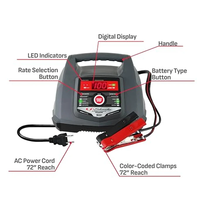 Schumacher Electric 6A Car Battery Charger and 100A Engine Starter, 5-in-1 Solution, Maintainer, 30A Boost, for 6V/12V Power Sport, Automotive, and Marine Batteries, SC1281 by Schumacher Electric - Image 6