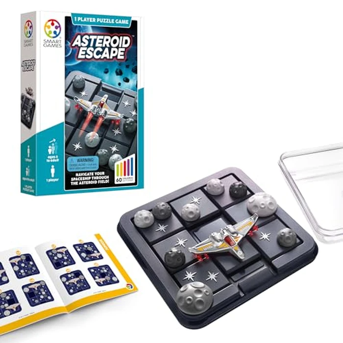 SmartGames Asteroid Escape Sliding Space Puzzle Game with 60 Challenges for Ages 8+ by SmartGames - Used - Very Good condition - US$13.23