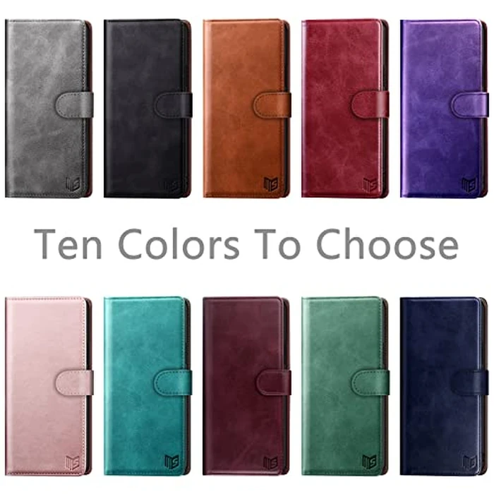 SUANPOT for iPhone 13 6.1" RFID Blocking Wallet case Credit Card Holder,Flip Book PU Leather Phone case Shockproof Cover Cellphone Women Men for Apple iPhone 13 case Wallet (Light Brown) by SUANPOT - Image 3