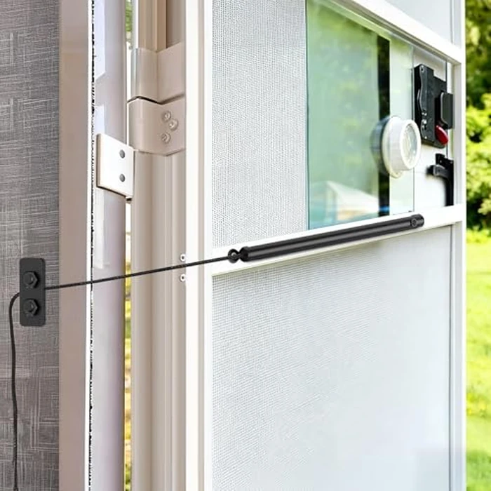 NEWFLY RV Screen Door Closer with Adjustable Tension, Built-in Spring Automatic Closing Device with Accessories, Works with Most Camper Latches, Travel Trailer Handles by NEWFLY - Image 1